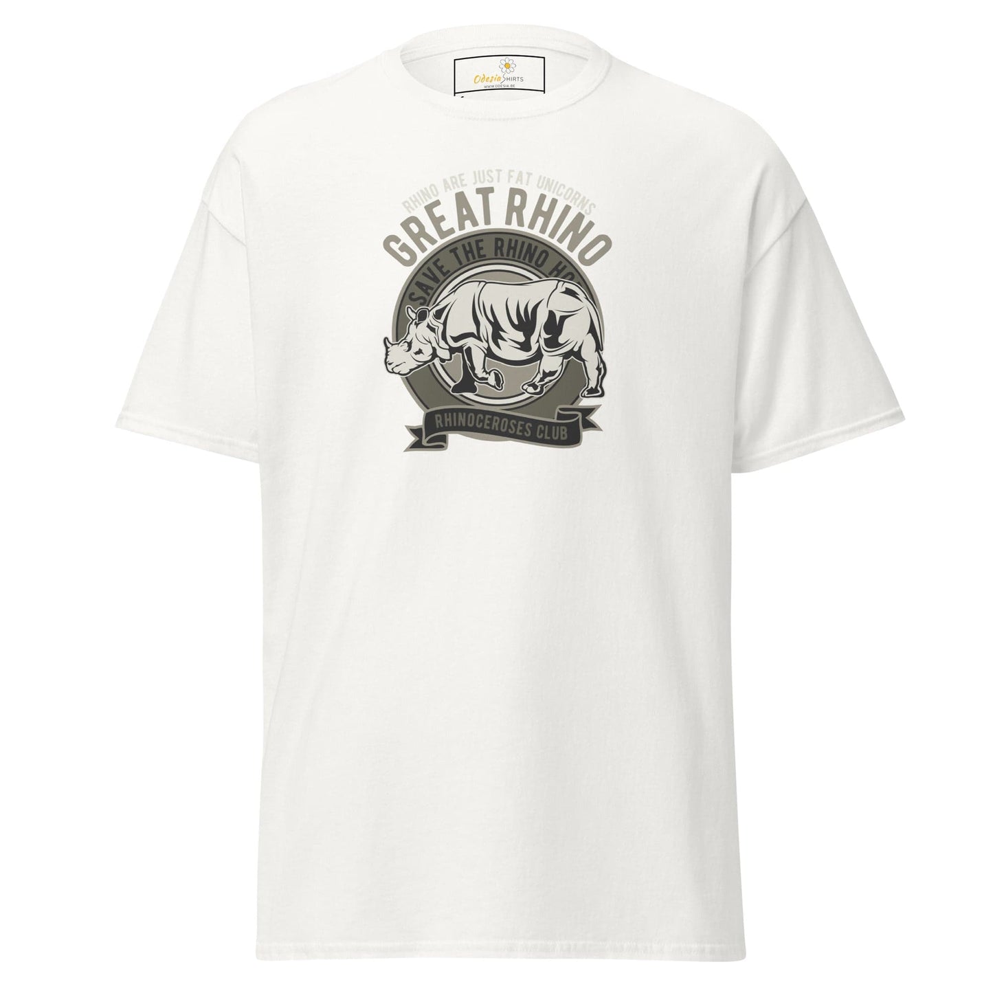 Unisex classic t-shirt - WILD LIFE GREAT RHINO - REGULAR - White / S