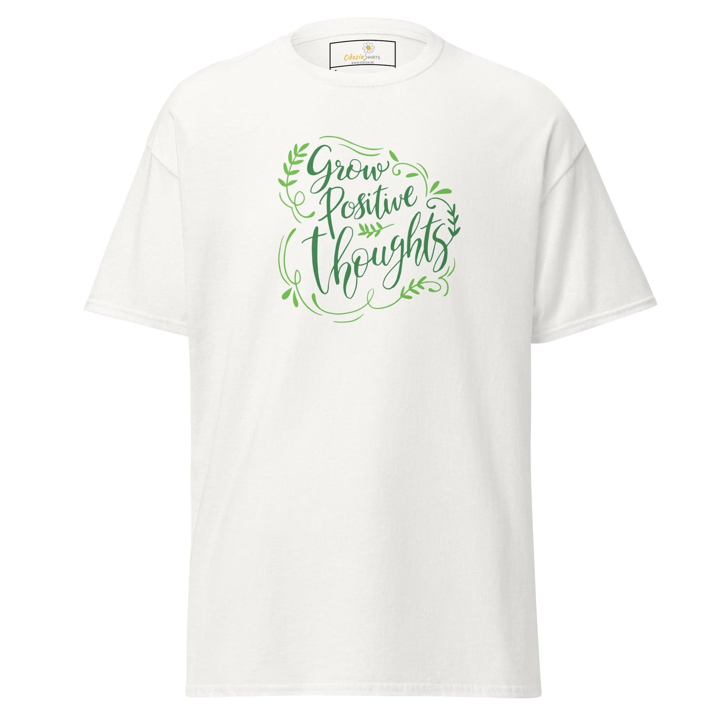 Unisex classic t-shirt - TEXT POSITIVE GROW THOUGHTS - REGULAR - White / S