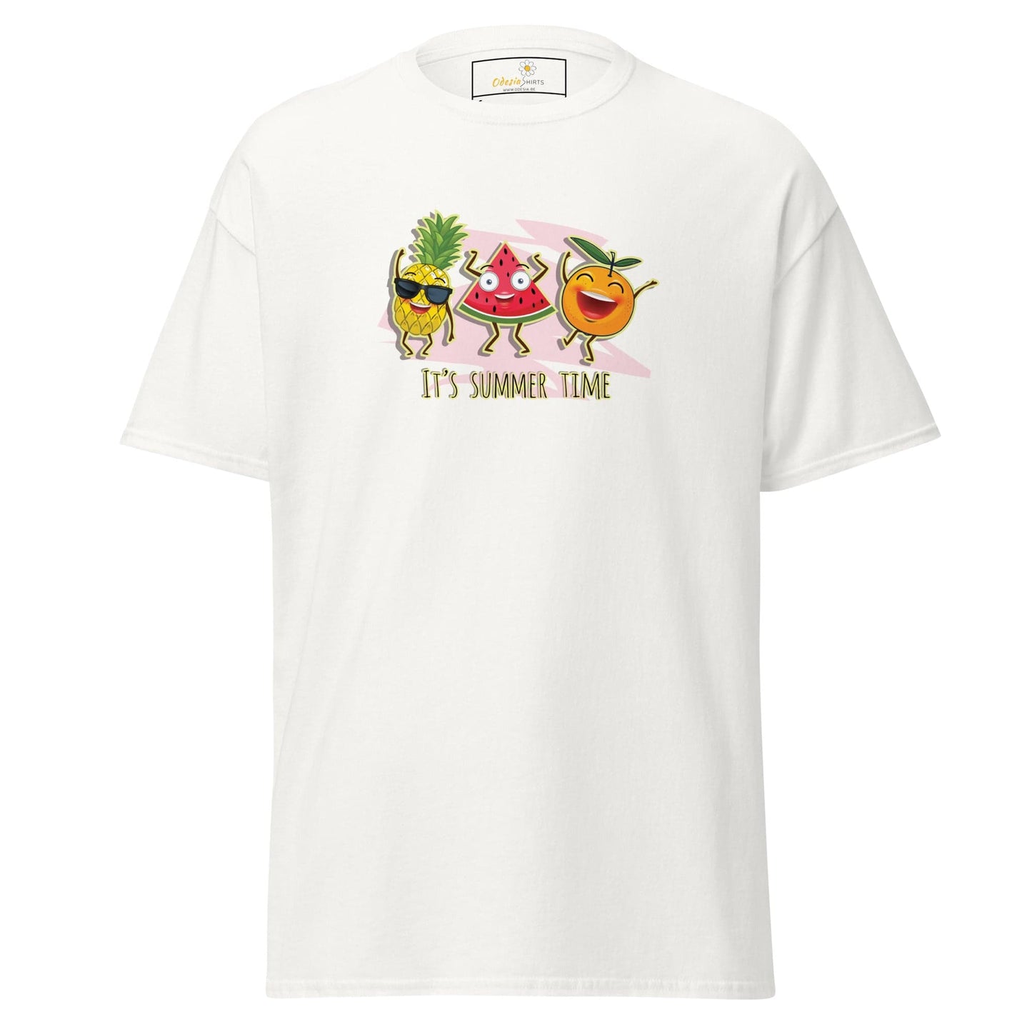 Unisex classic t-shirt - ORGANIC FRUIT SMILING - REGULAR - White / S