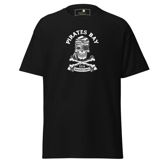 Unisex classic t-shirt - SKULL PIRATES BAY - REGULAR - Black / S