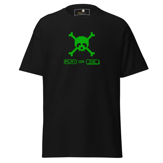 Unisex classic t-shirt - SKULL PLAY OR DIE - REGULAR - Black / S