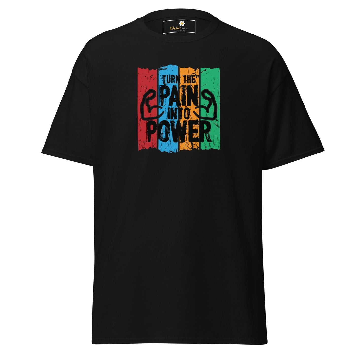 Unisex classic t-shirt - SPORT TURN THE PAIN INTO POWER - REGULAR - Black / S
