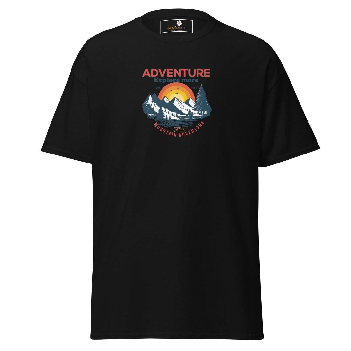 Unisex classic t-shirt - ADVENTURE EXPLORE MORE - REGULAR - Black / S