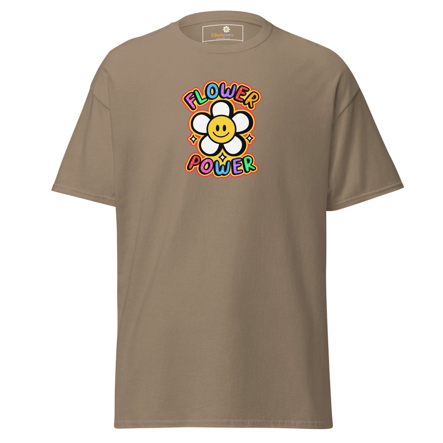 Unisex classic t-shirt - POSITIVE FLOWER POWER - REGULAR - Brown Savana / S