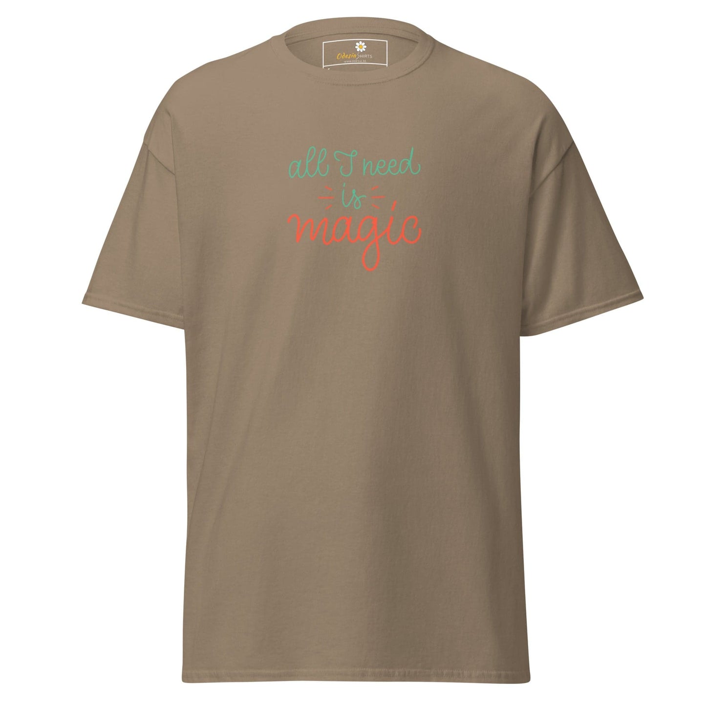 Unisex classic tee - TEXT ALL I NEED IS MAGIC - REGULAR - Brown Savana / S