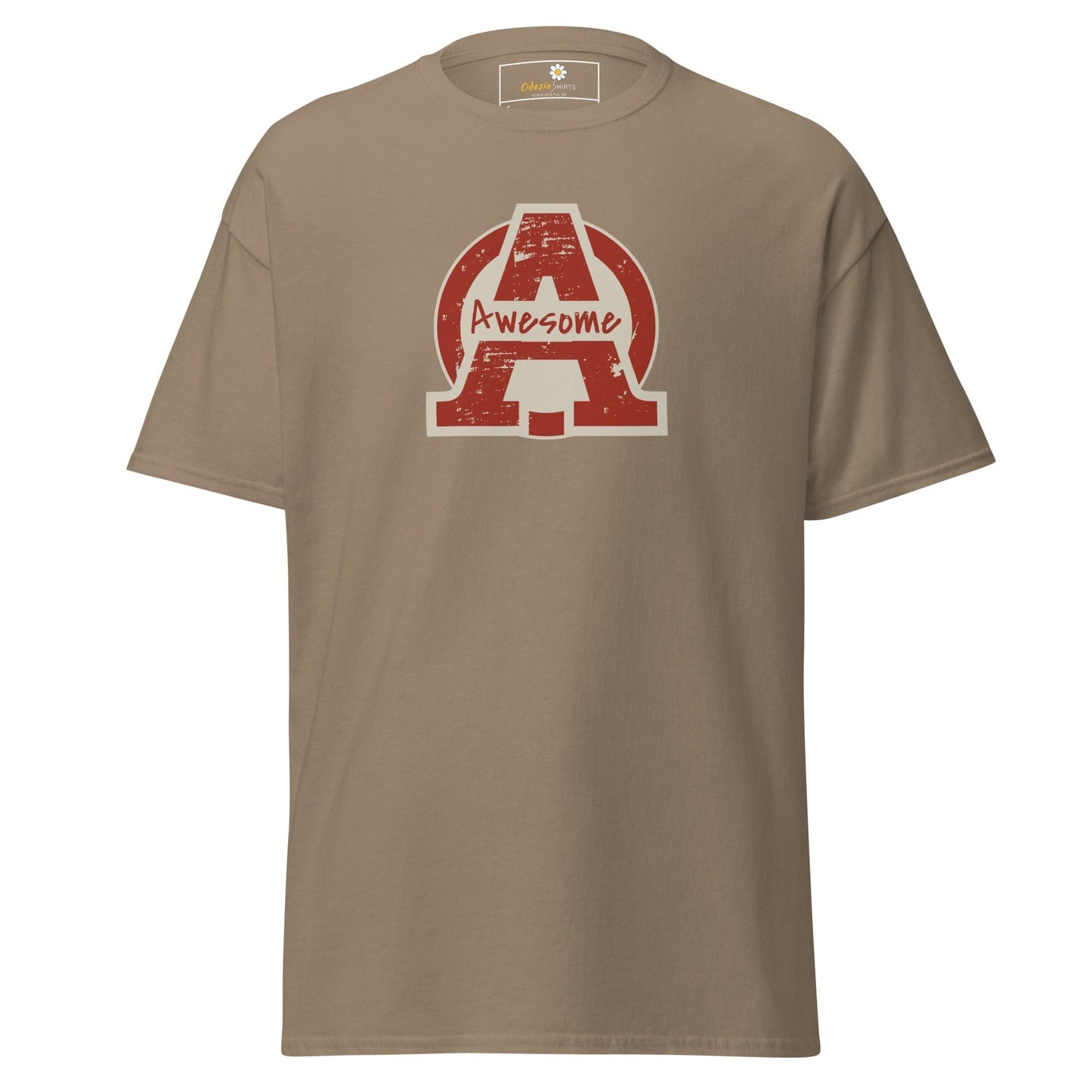 Unisex classic t-shirt - TEXT AWESOME - REGULAR - Brown Savana / S