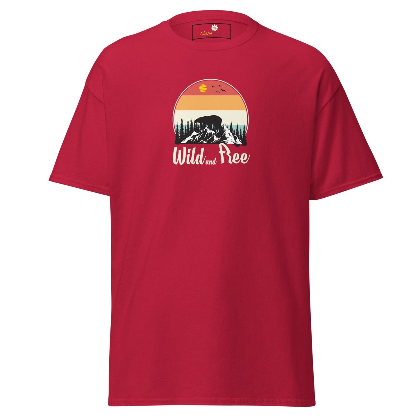 Unisex classic t-shirt - ADVENTURE WILD AND FREE - REGULAR - Cardinal / S