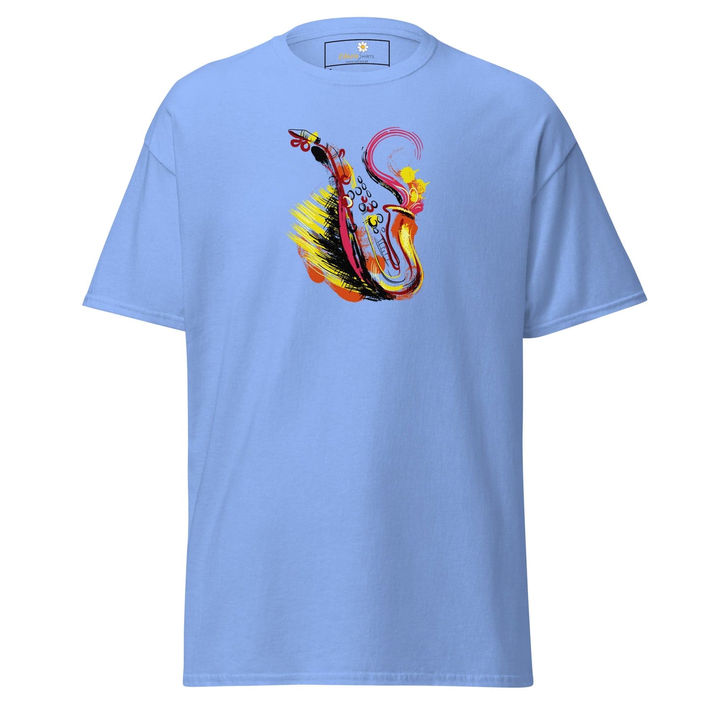 Unisex classic tee - MUSIC SAXOPHONE - REGULAR - Carolina Blue / S