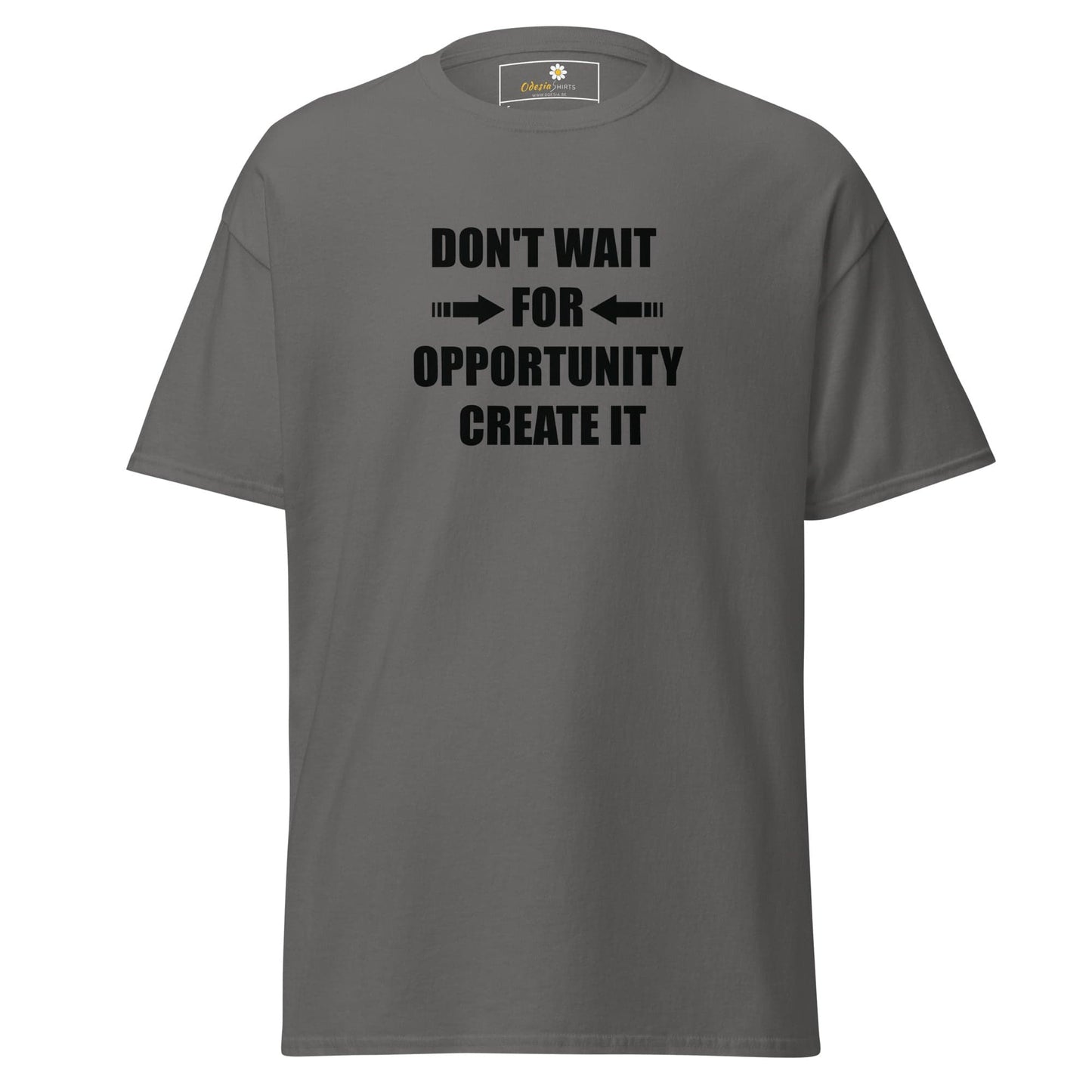 Unisex classic tee - TEXT DONT WAIT OPPORTUNITY - REGULAR - Charcoal / S