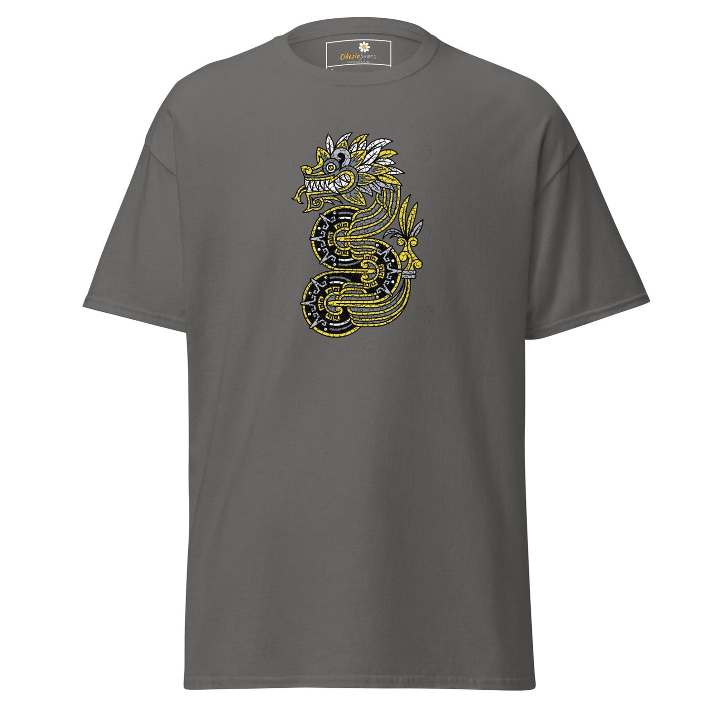 Unisex classic t-shirt - MYSTIC YELLOW GREY DRAGON - REGULAR - Charcoal / S