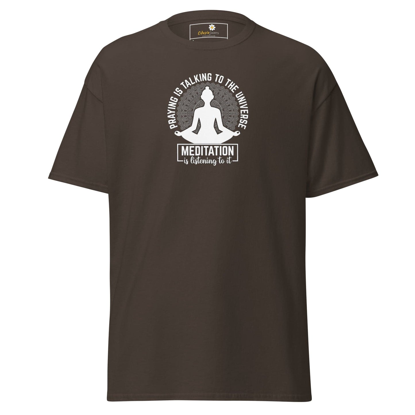 Unisex classic tee - SPIRITUAL MEDITATION IS LISTENING - REGULAR - Dark Chocolate / S