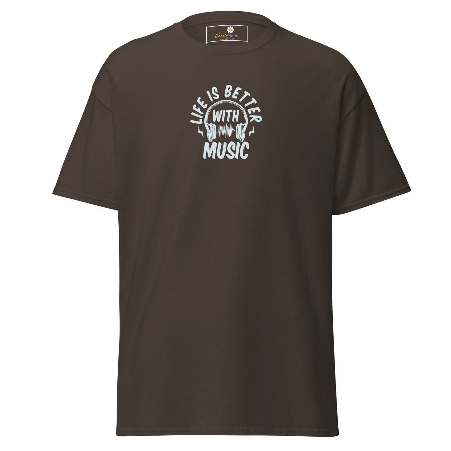 Unisex classic tee - MUSIC IS BETTER - REGULAR - Dark Chocolate / S