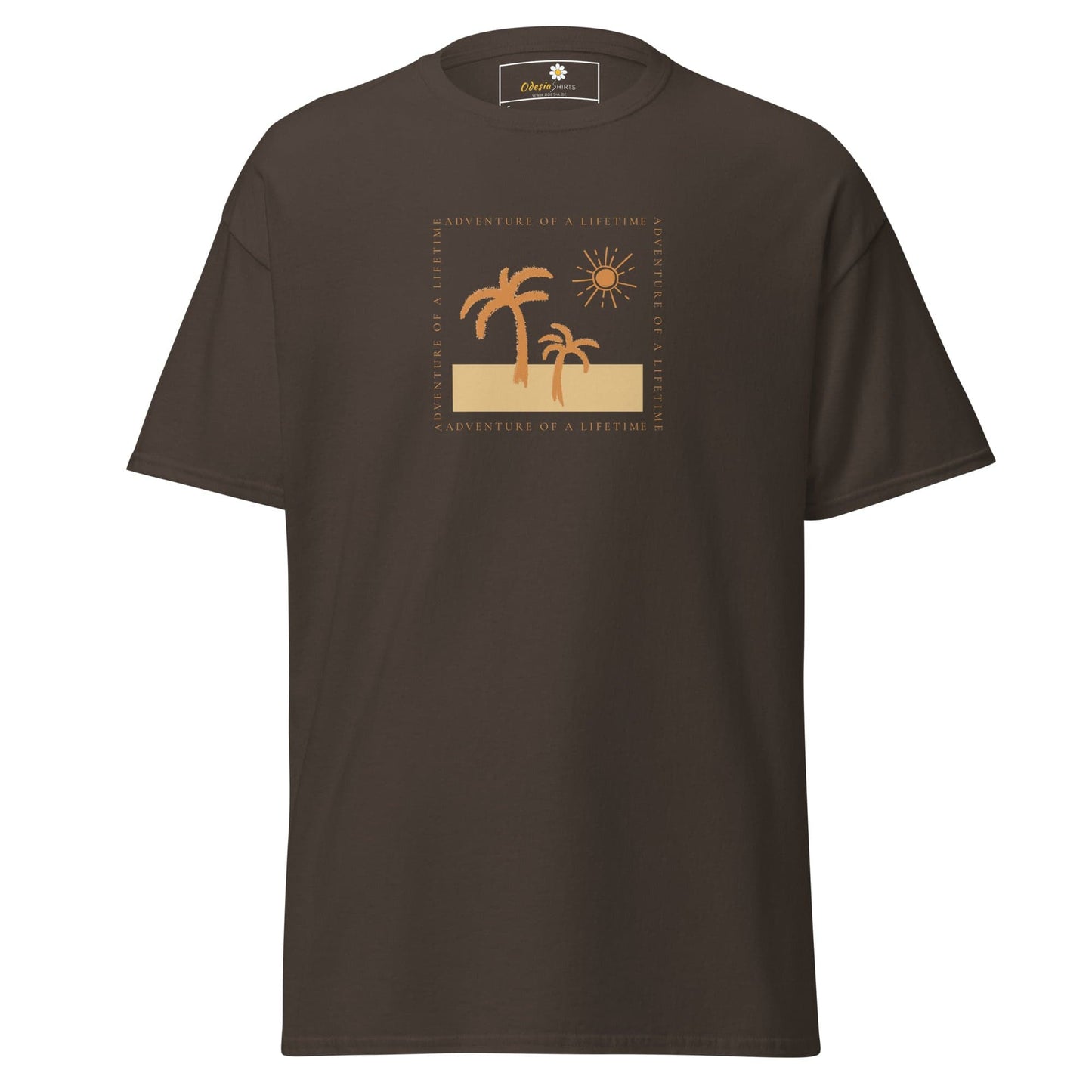 Unisex classic t-shirt - SUMMER PARADISE TREE SUN - REGULAR - Dark Chocolate / S