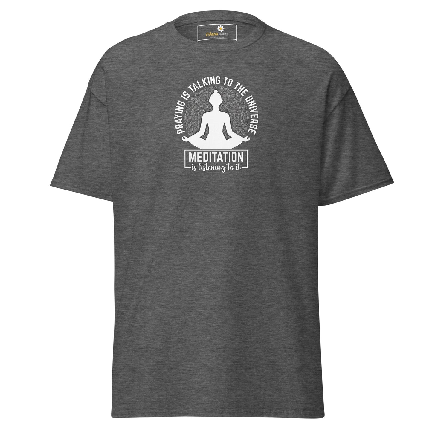 Unisex classic tee - SPIRITUAL MEDITATION IS LISTENING - REGULAR - Dark Heather / S