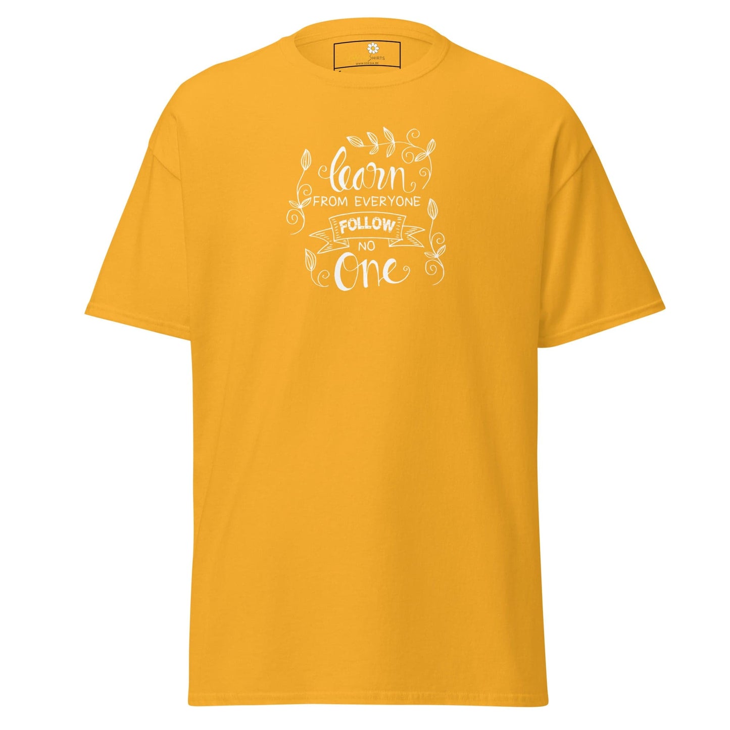 Unisex classic t-shirt - TEXT LEARN FROM EVERYONE - REGULAR - Gold / S