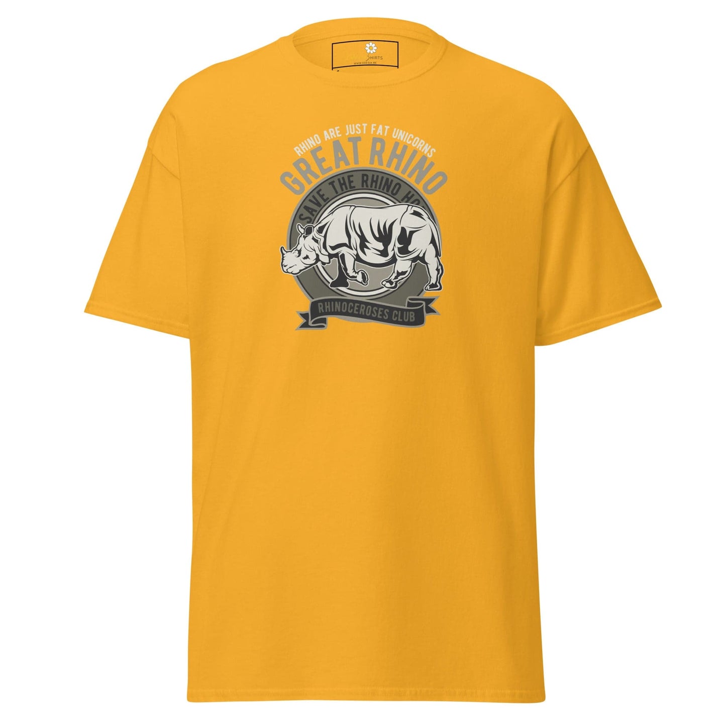 Unisex classic t-shirt - WILD LIFE GREAT RHINO - REGULAR - Gold / S