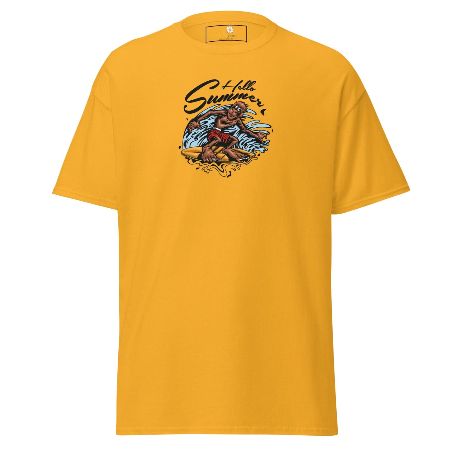 Unisex classic t-shirt - FANTASY SURFING MONKEY - REGULAR - Gold / S