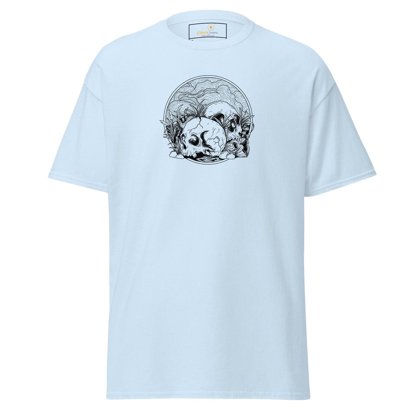 Unisex classic t-shirt - SKULL SUMMER SKULLS - REGULAR - Light Blue / S