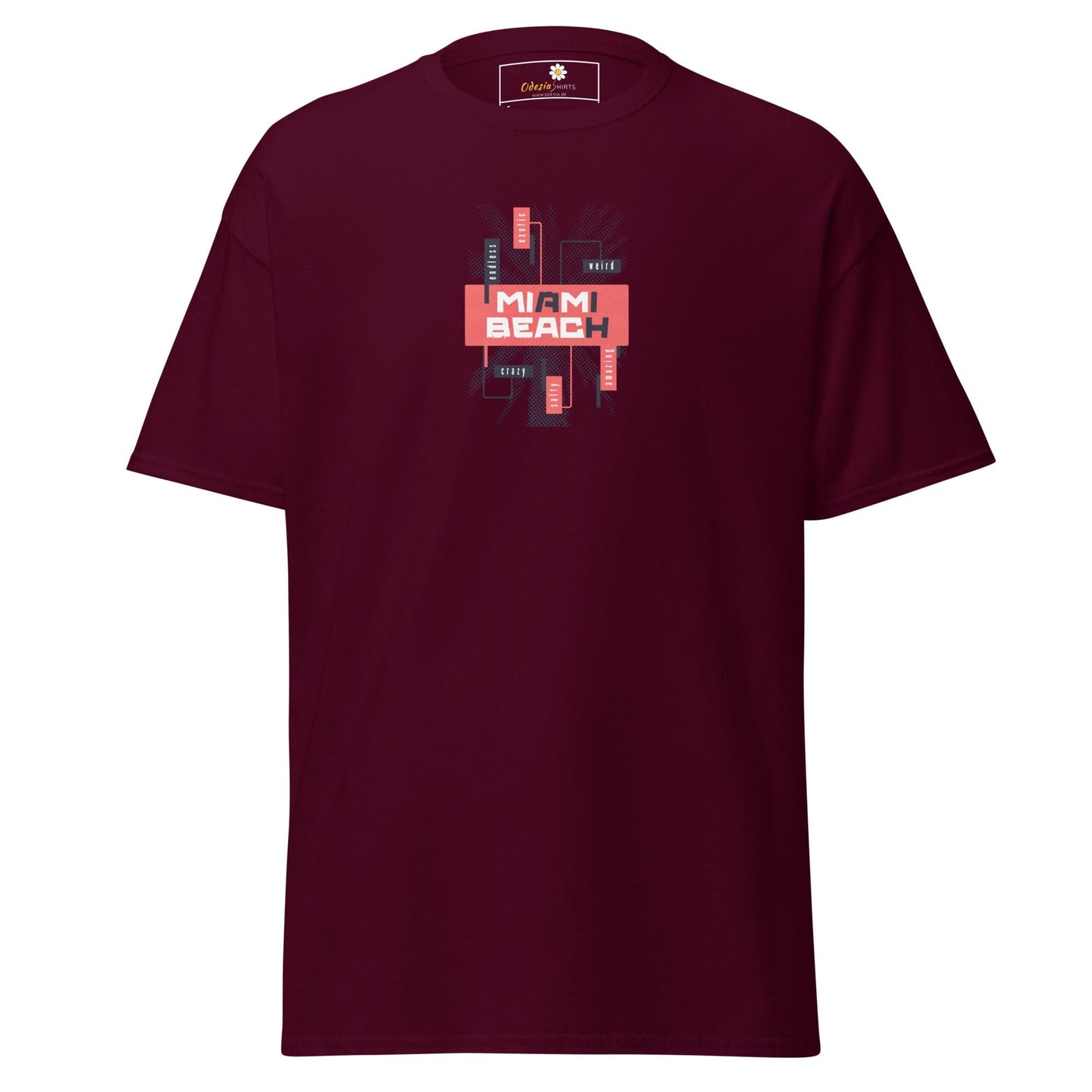 Unisex classic tee - COUNTRY SUMMER MIAMI BEACH - REGULAR - Maroon / S