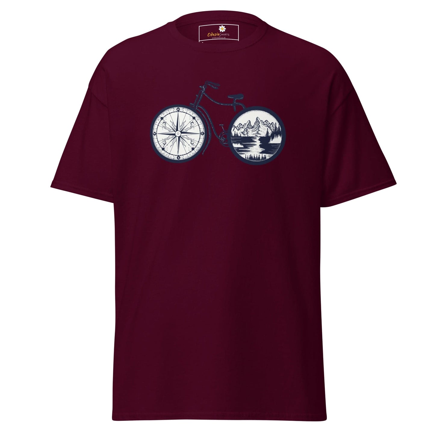 Unisex classic t-shirt - SPORT BIKE DIRECTION MOUNTAINS - REGULAR - Maroon / S