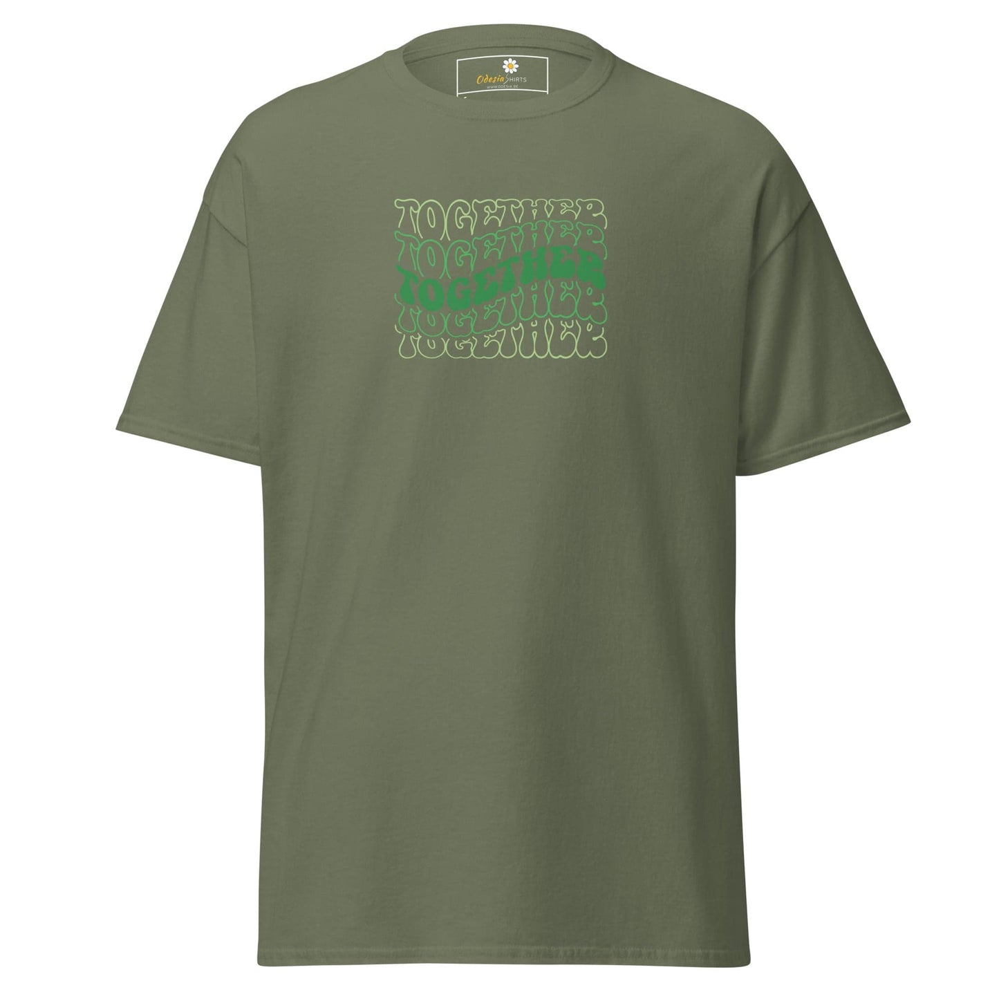 Unisex classic tee - TEXT POSITIVE TOGETHER - REGULAR - Military Green / S