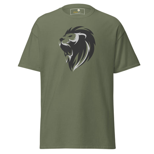 Unisex classic tee - WILD LIFE LION HEAD GREY - REGULAR - Military Green / S