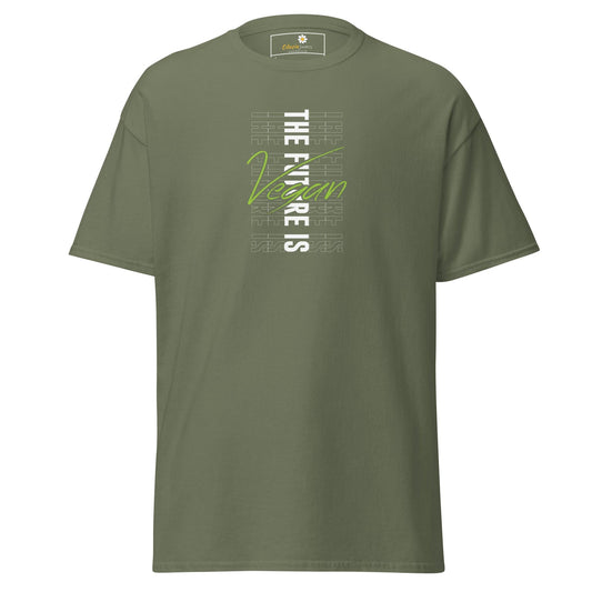 Unisex classic tee - GREEN THE FUTURE IS VEGAN - REGULAR - Military Green / S