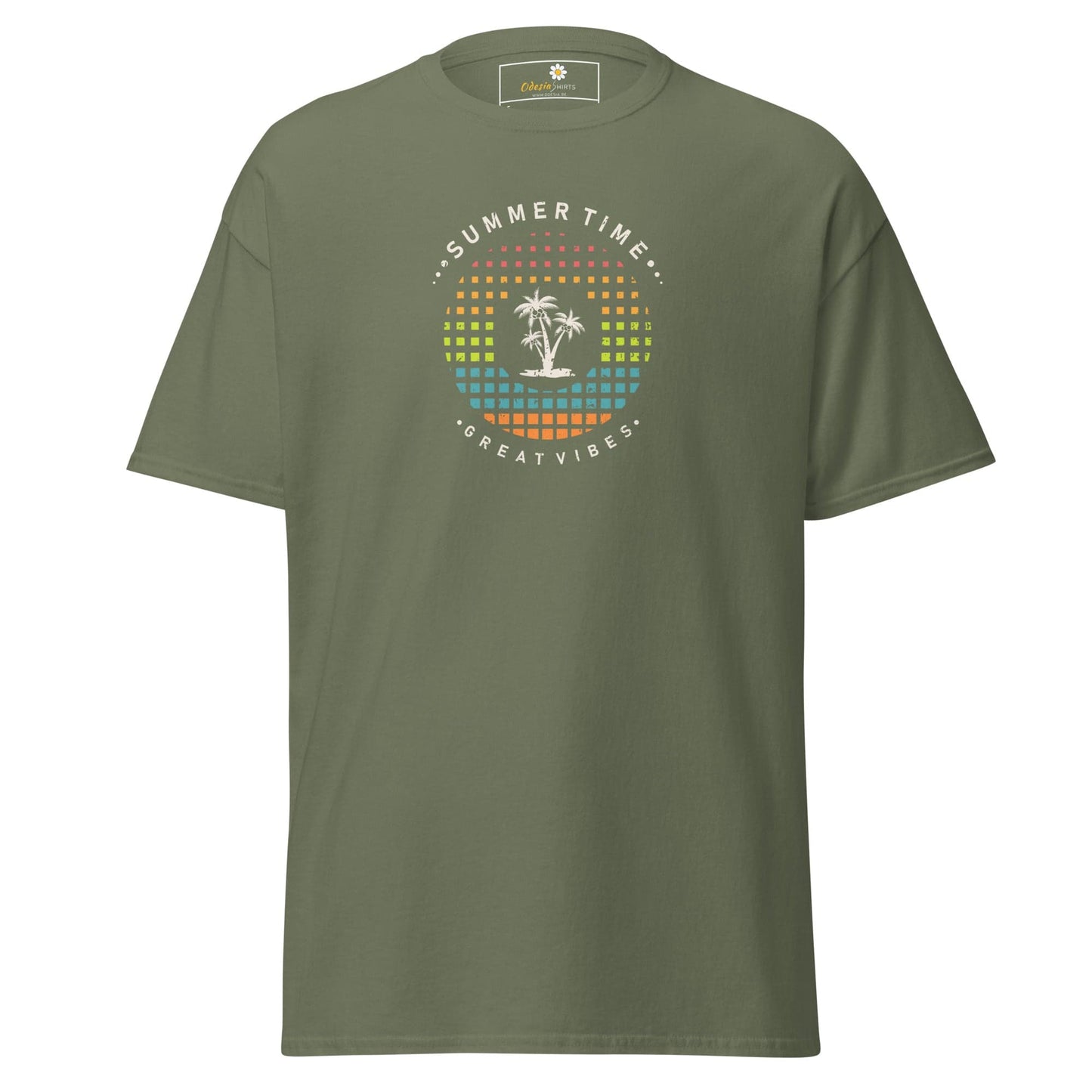 Unisex classic t-shirt - SUMMER GREAT VIBES - REGULAR - Military Green / S