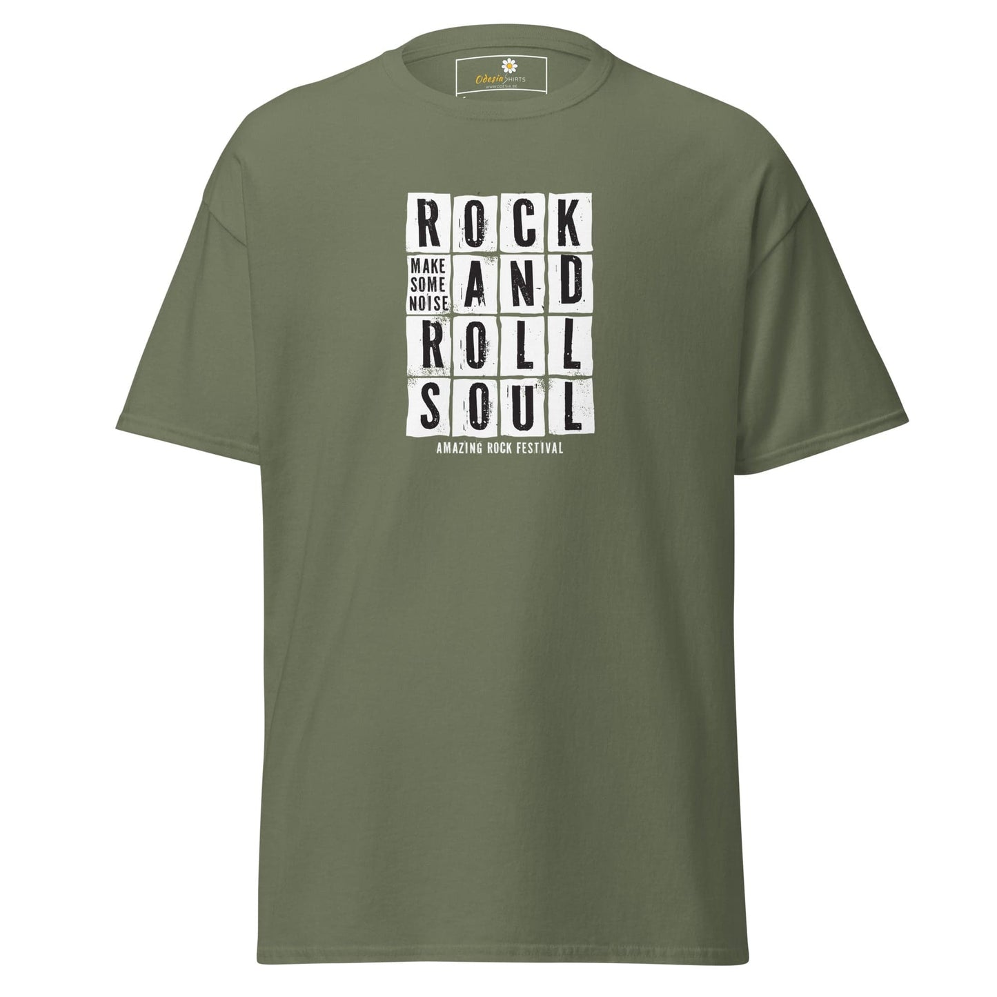 Unisex classic t-shirt - MUSIC ROCK AND ROLL SOUL - REGULAR - Military Green / S