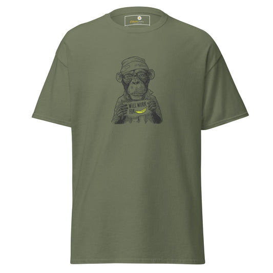 Unisex classic tee - WILD LIFE FUN WORK FOR BANANA - REGULAR - Military Green / S