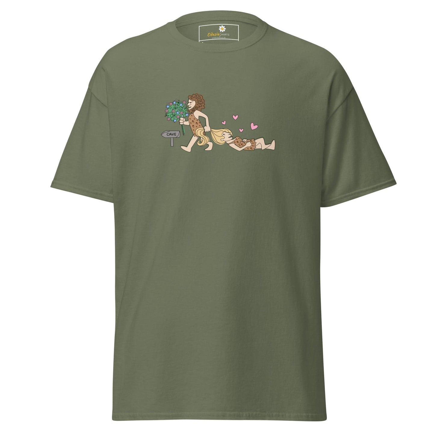 Unisex classic tee - FUN CAVEMAN - REGULAR - Military Green / S