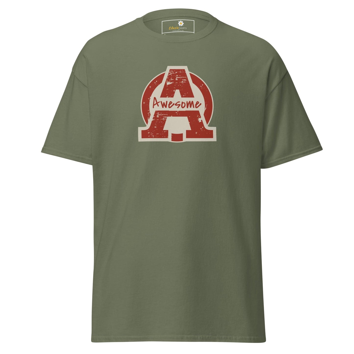 Unisex classic t-shirt - TEXT AWESOME - REGULAR - Military Green / S