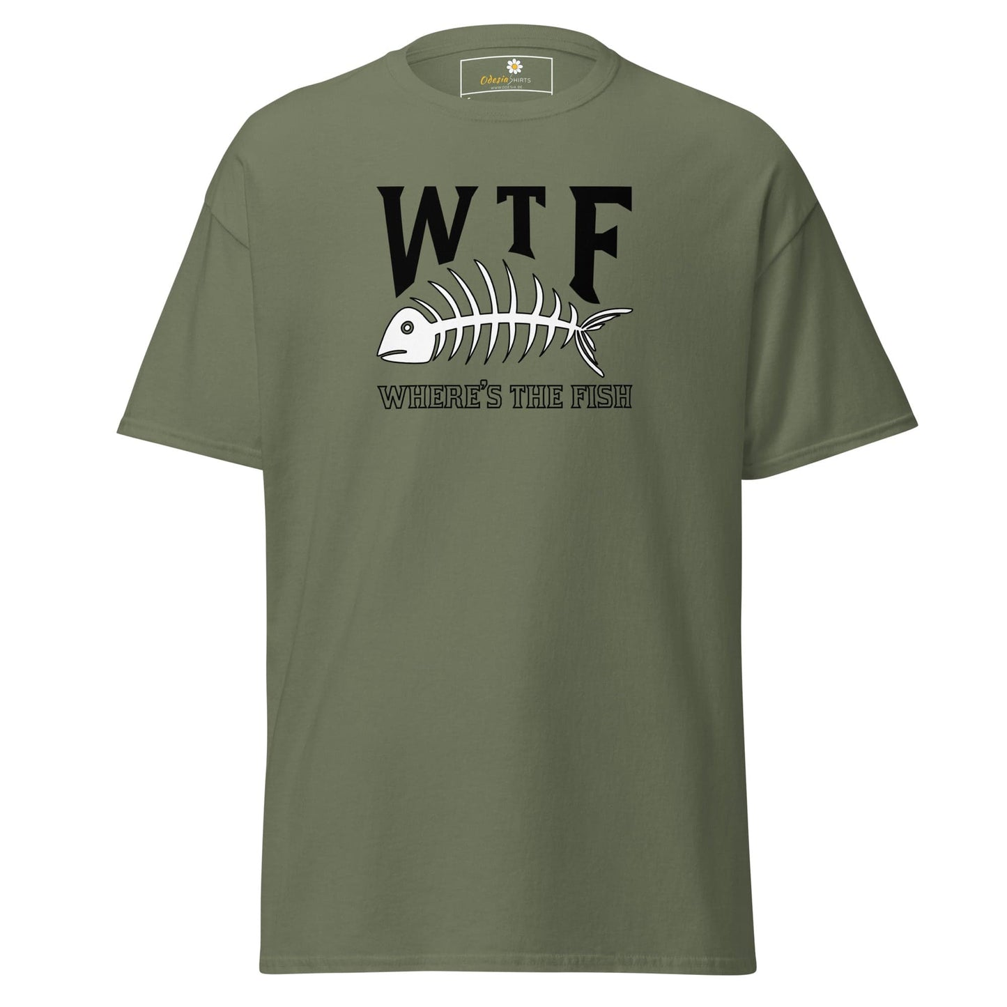 Unisex classic t-shirt - FUN WHERES THE FISH - REGULAR - Military Green / S