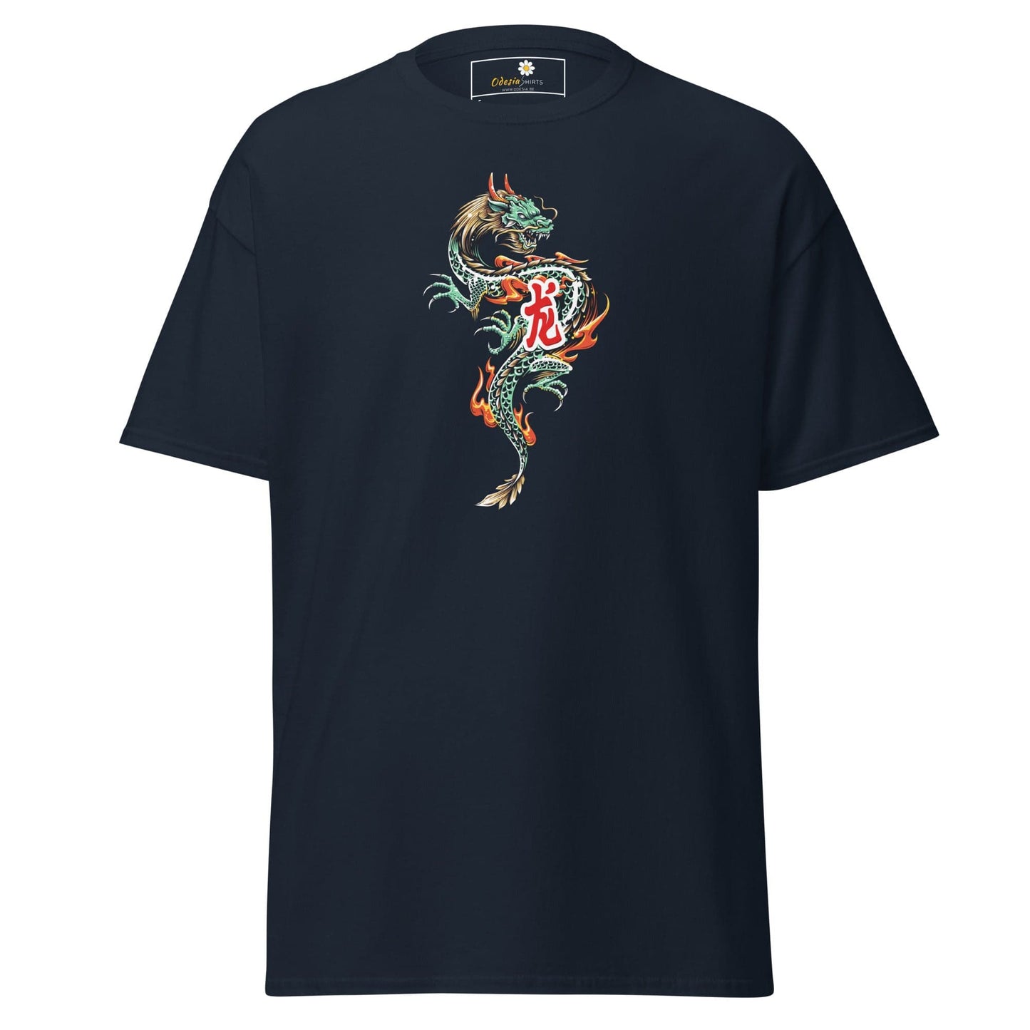 Unisex classic tee - MYSTIC GREEN DRAGON - REGULAR - Navy / S
