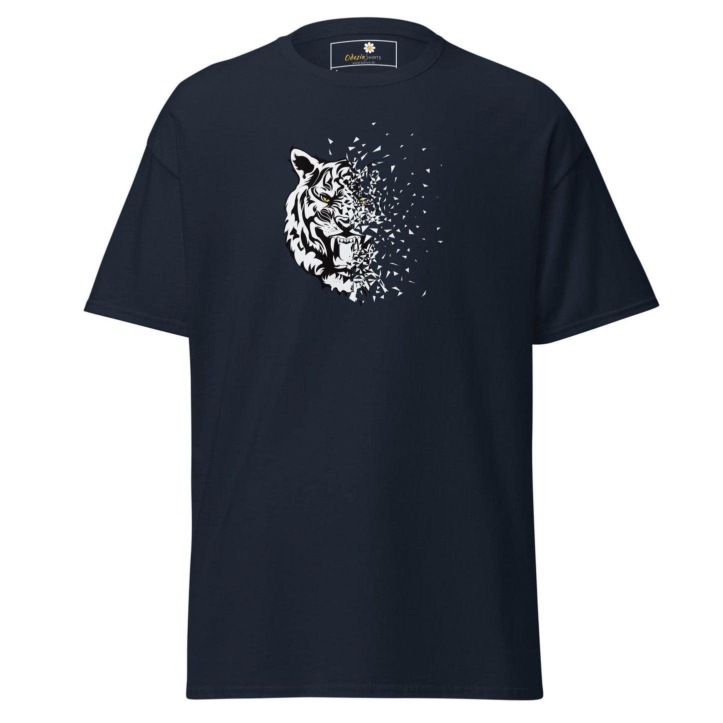 Unisex classic t-shirt - WILD LIFE TIGER DECOMPOS - REGULAR - Navy / S