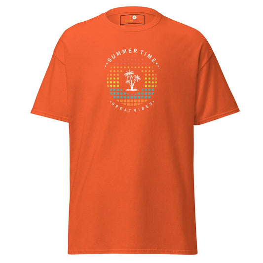 Unisex classic t-shirt - SUMMER GREAT VIBES - REGULAR - Orange / S