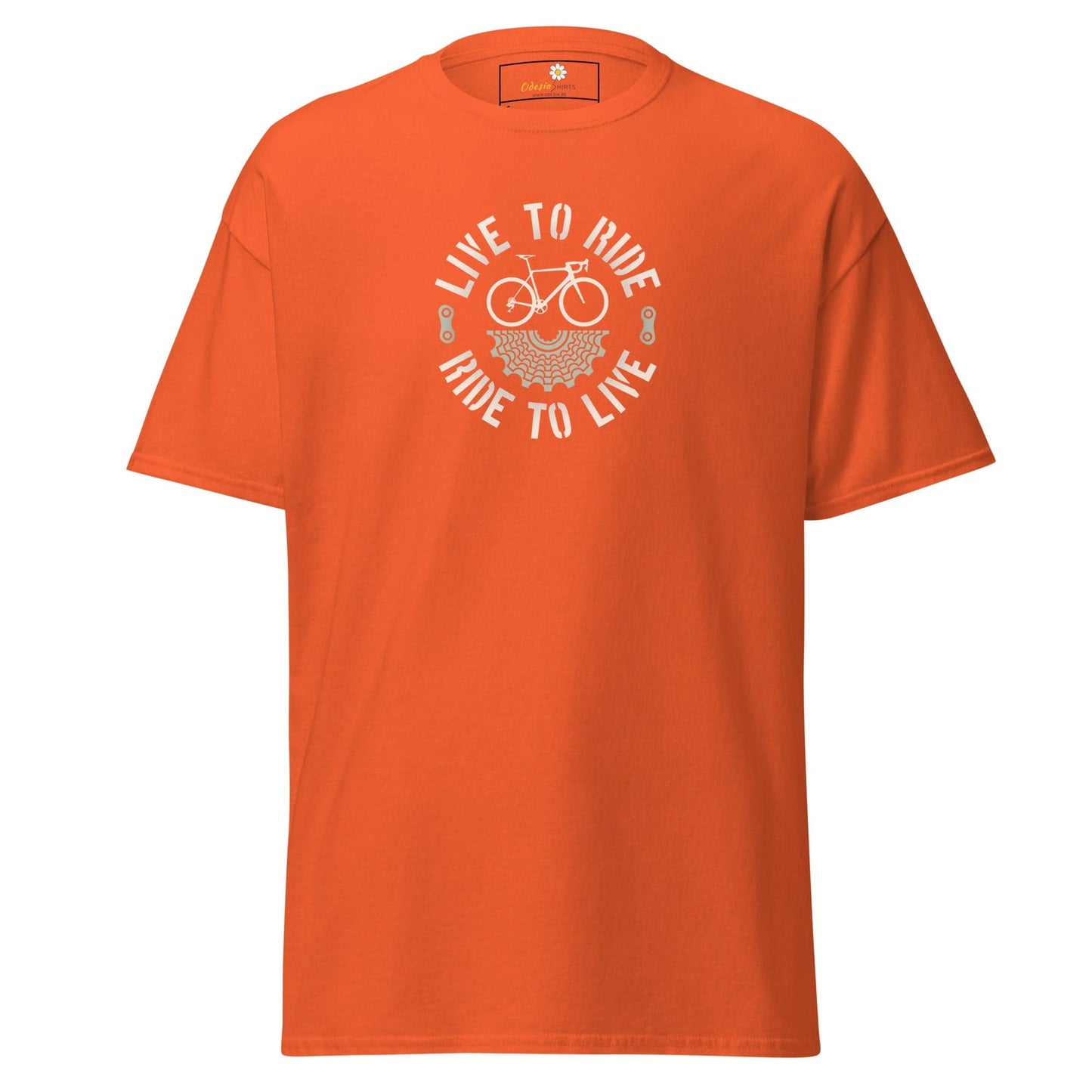 Unisex classic t-shirt - SPORT BICYCLE RIDE TO LIVE - REGULAR - Orange / S