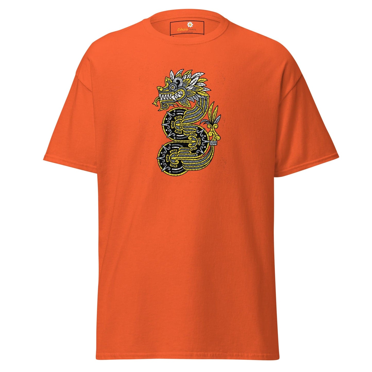 Unisex classic t-shirt - MYSTIC YELLOW GREY DRAGON - REGULAR - Orange / S