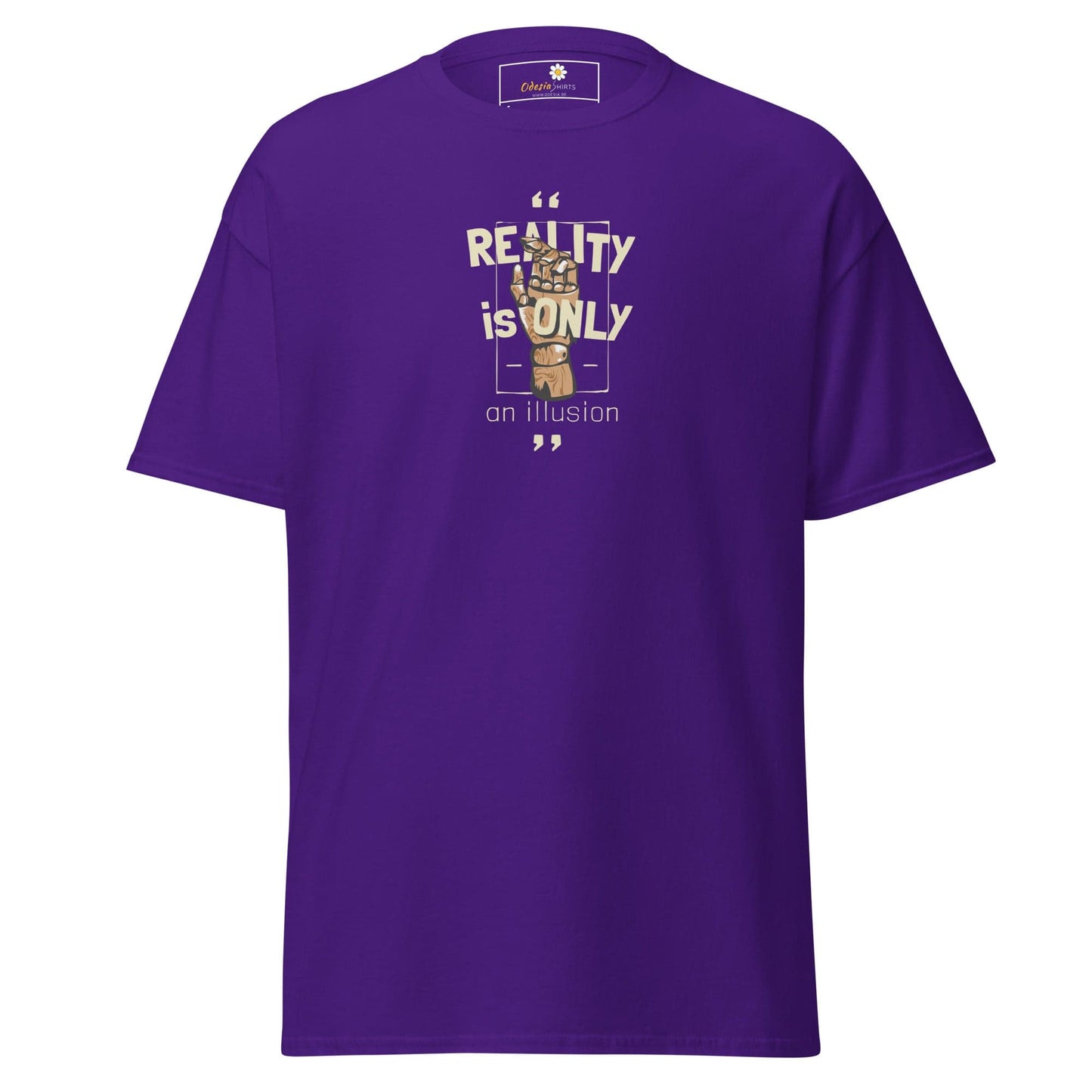 Unisex classic tee - MYSTIC TEXT REALITY AN ILLUSION - REGULAR - Purple / S