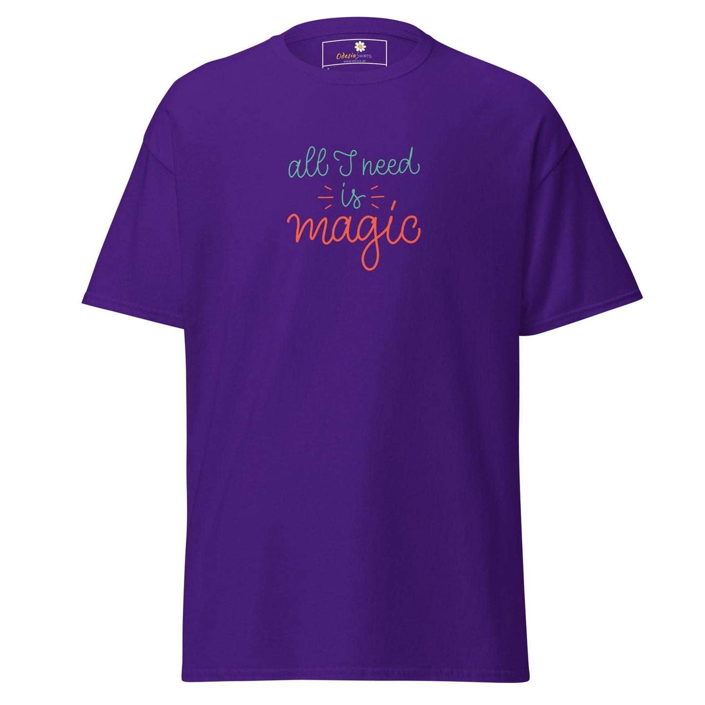 Unisex classic tee - TEXT ALL I NEED IS MAGIC - REGULAR - Purple / S