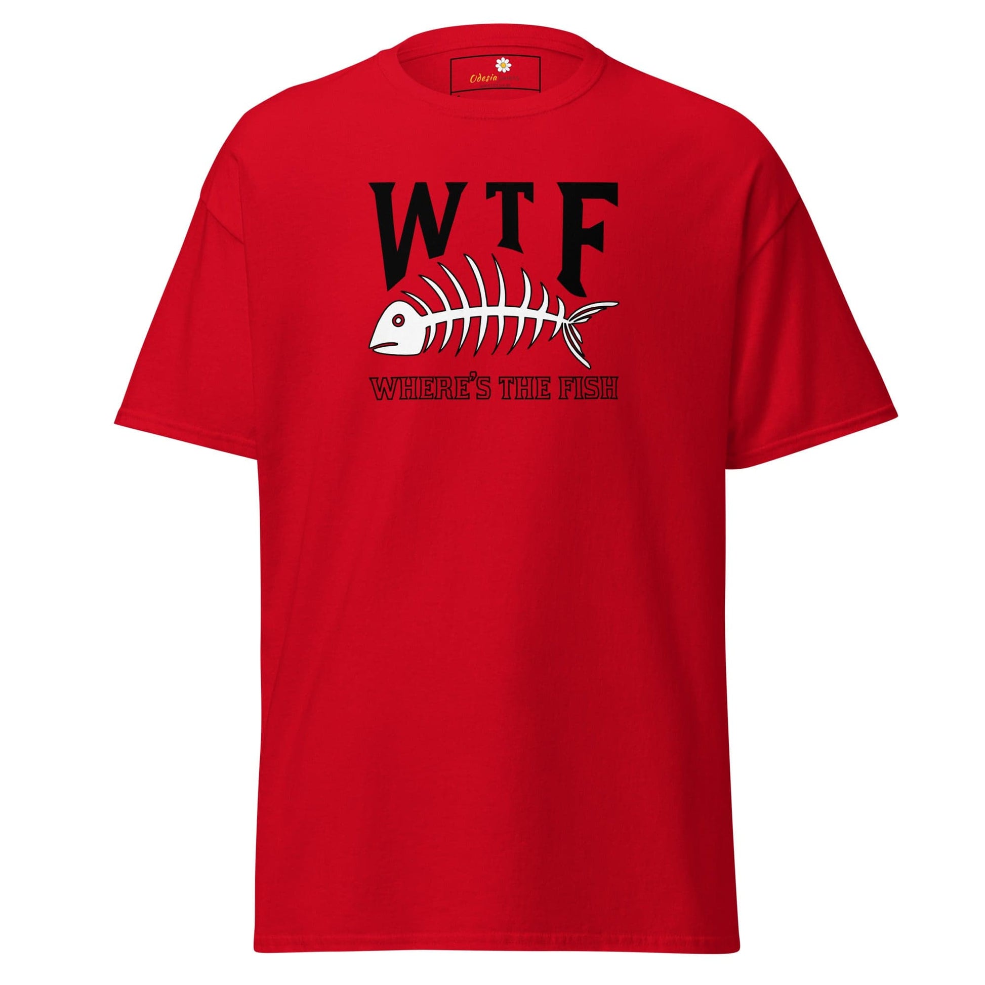 Unisex classic t-shirt - FUN WHERES THE FISH - REGULAR - Red / S