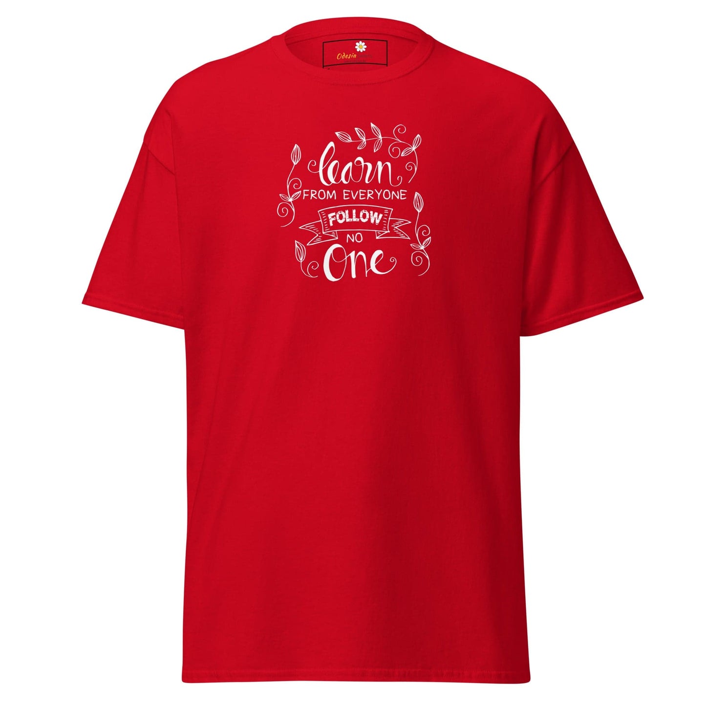 Unisex classic t-shirt - TEXT LEARN FROM EVERYONE - REGULAR - Red / S