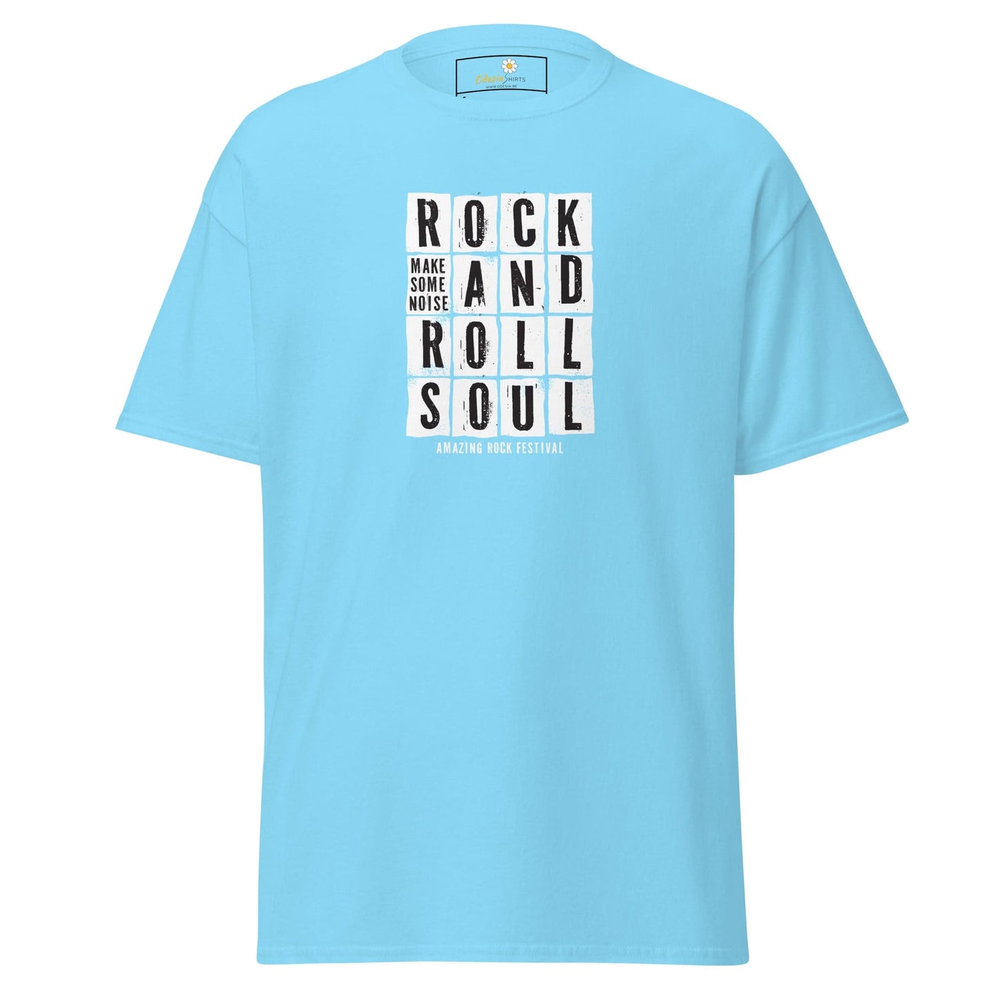 Unisex classic t-shirt - MUSIC ROCK AND ROLL SOUL - REGULAR - Sky / S