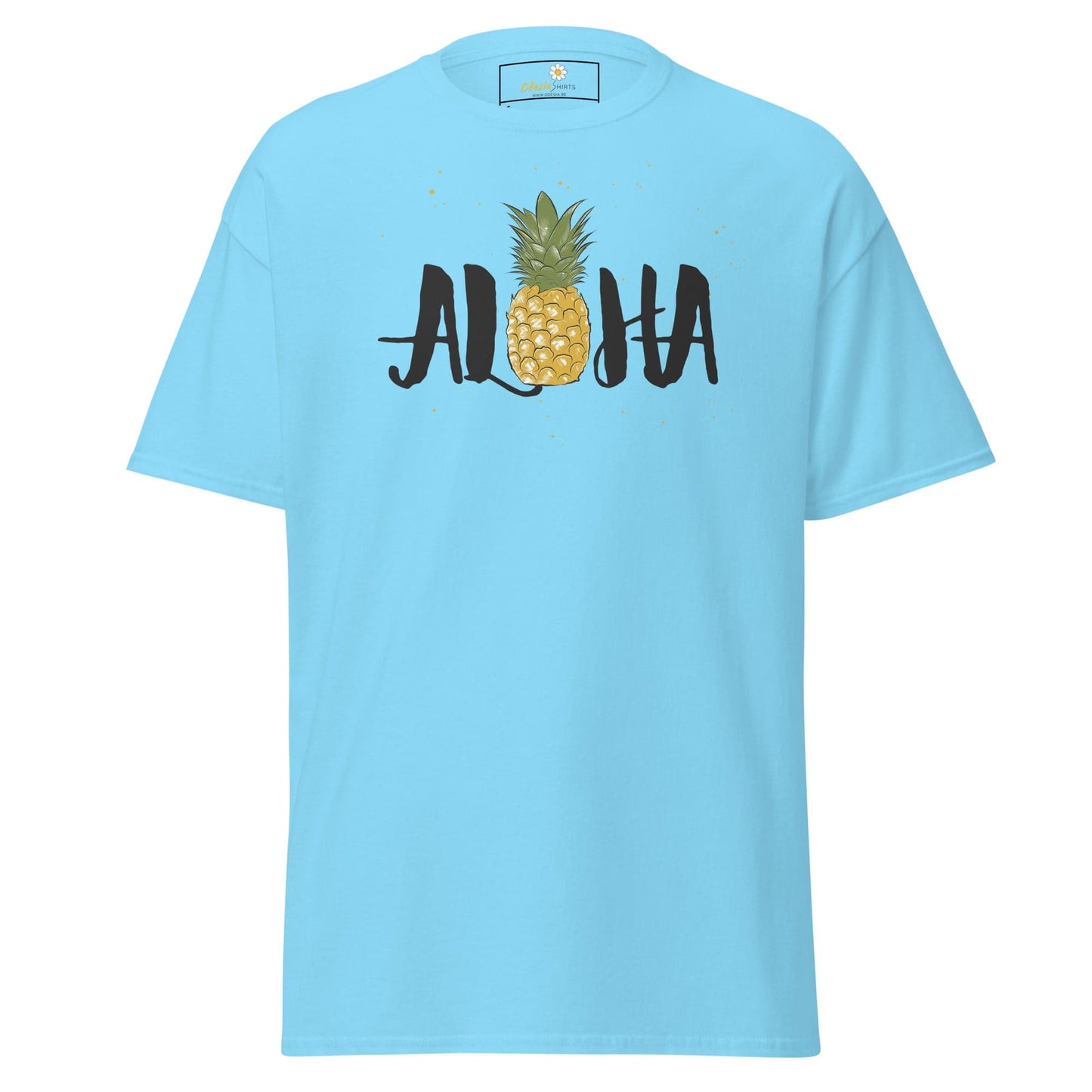 Unisex classic t-shirt - POSITIVE ALOHA HAWAI PINEAPPLE - REGULAR - Sky / S