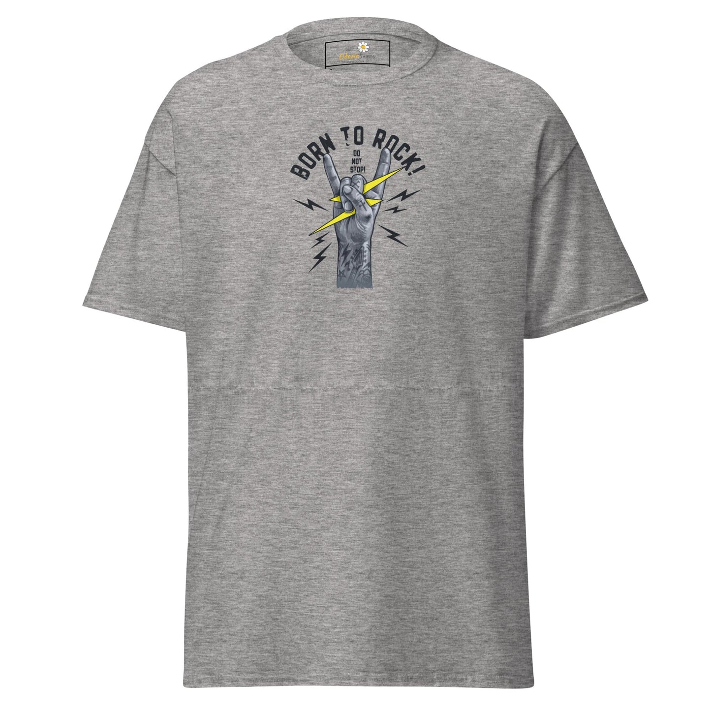 Unisex classic tee - MUSIC BORN TO ROCK - REGULAR - Sport Grey / S