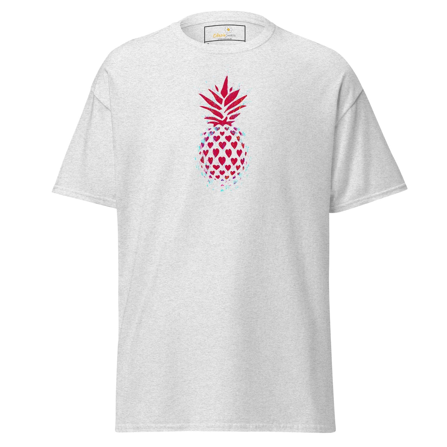 White T-shirt with pineapple design from T-SHIRT DESIGN TEE for Men and Women in S to XL