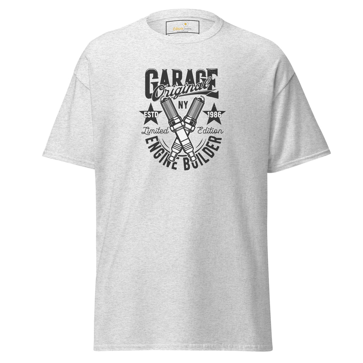 Unisex classic t-shirt - MOTOR GARAGE ENGINE BUILDER - REGULAR - Ash / S