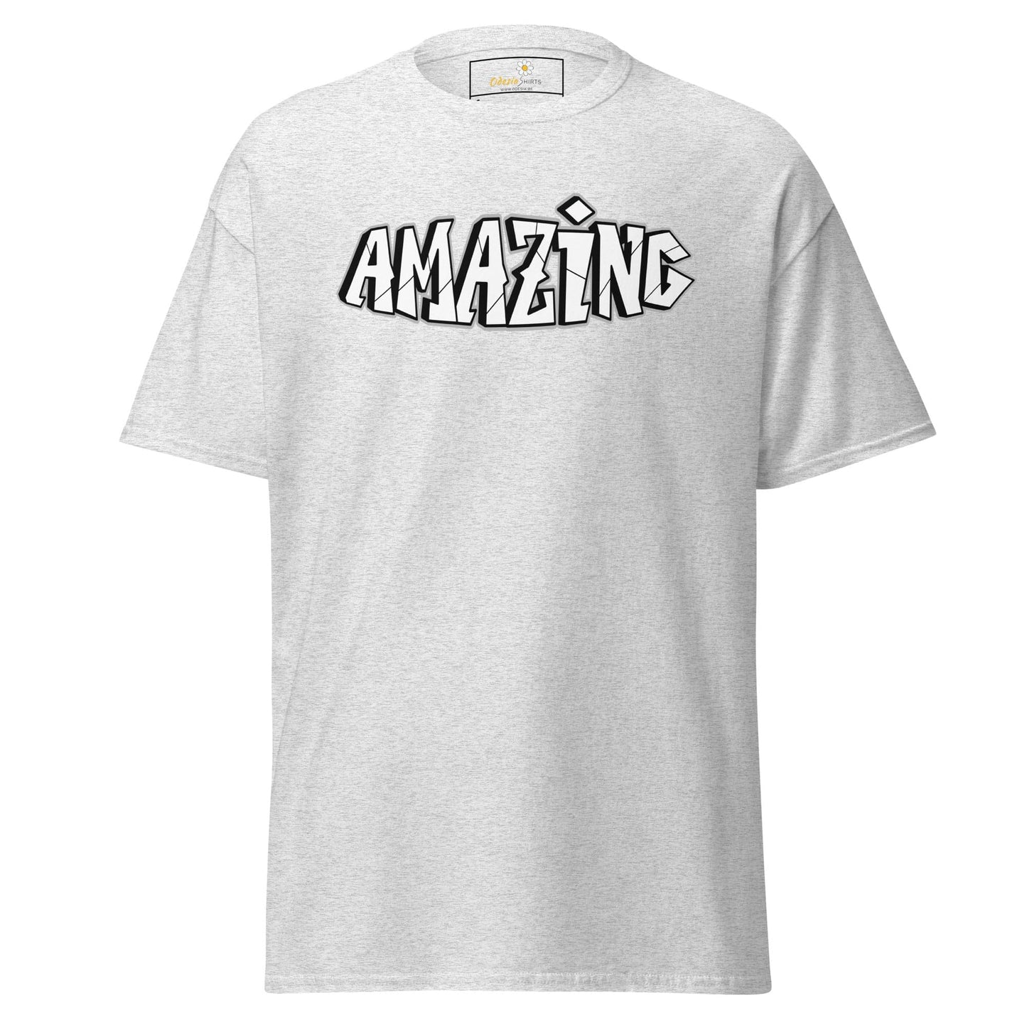Unisex classic t-shirt - TEXT AMAZING - REGULAR - Ash / S
