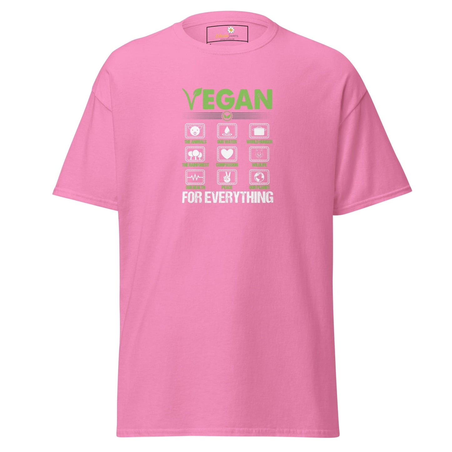 Pink vegan graphic T-shirt for Men and Women in sizes S to XL