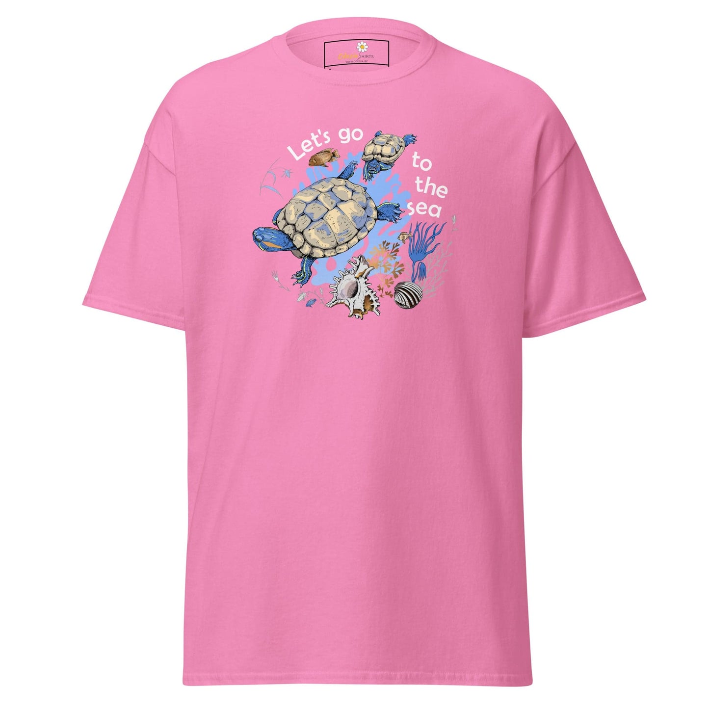 Unisex classic t-shirt - WILD LIFE TORTOISE LET GO SEA - REGULAR - Azalea / S